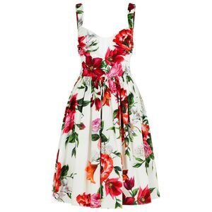 Dolce & Gabbana White Cotton Poplin Dress Women